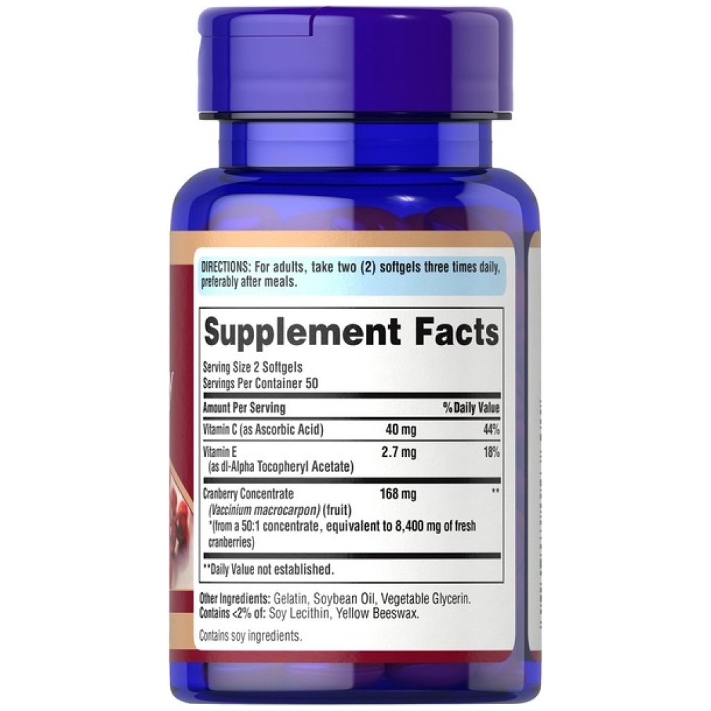 Cranberry concentrado.4200 mg.100 capsulas blandas. Puritans Pride