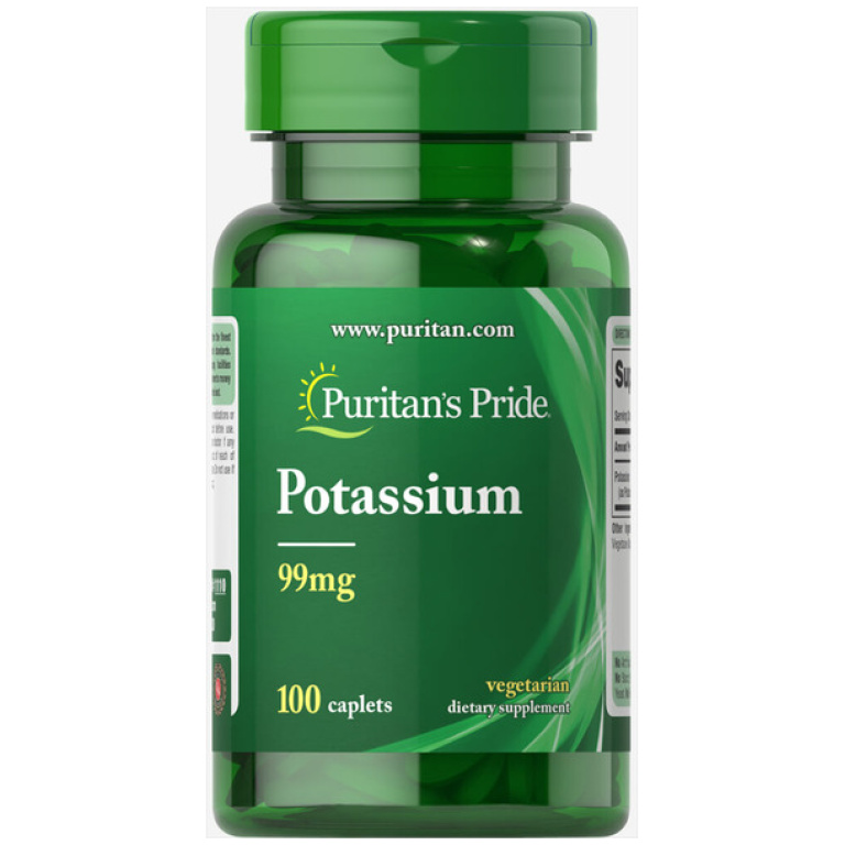 Potasio. 99 mg. 100 tabletas. Puritans Pride. Diabetes en Control